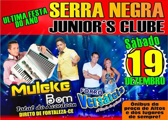 Junior’s Clube: festa na Serra Negra acontecerá neste sábado, 19